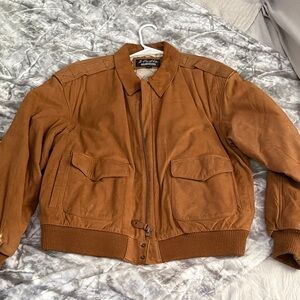 Schott NYC Brown Suede Bomber Jacket